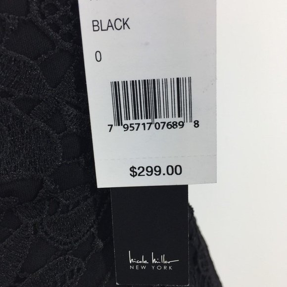 NICOLE MILLER LACE SHEER HEM GOWN Size 2 - Picture 7 of 16